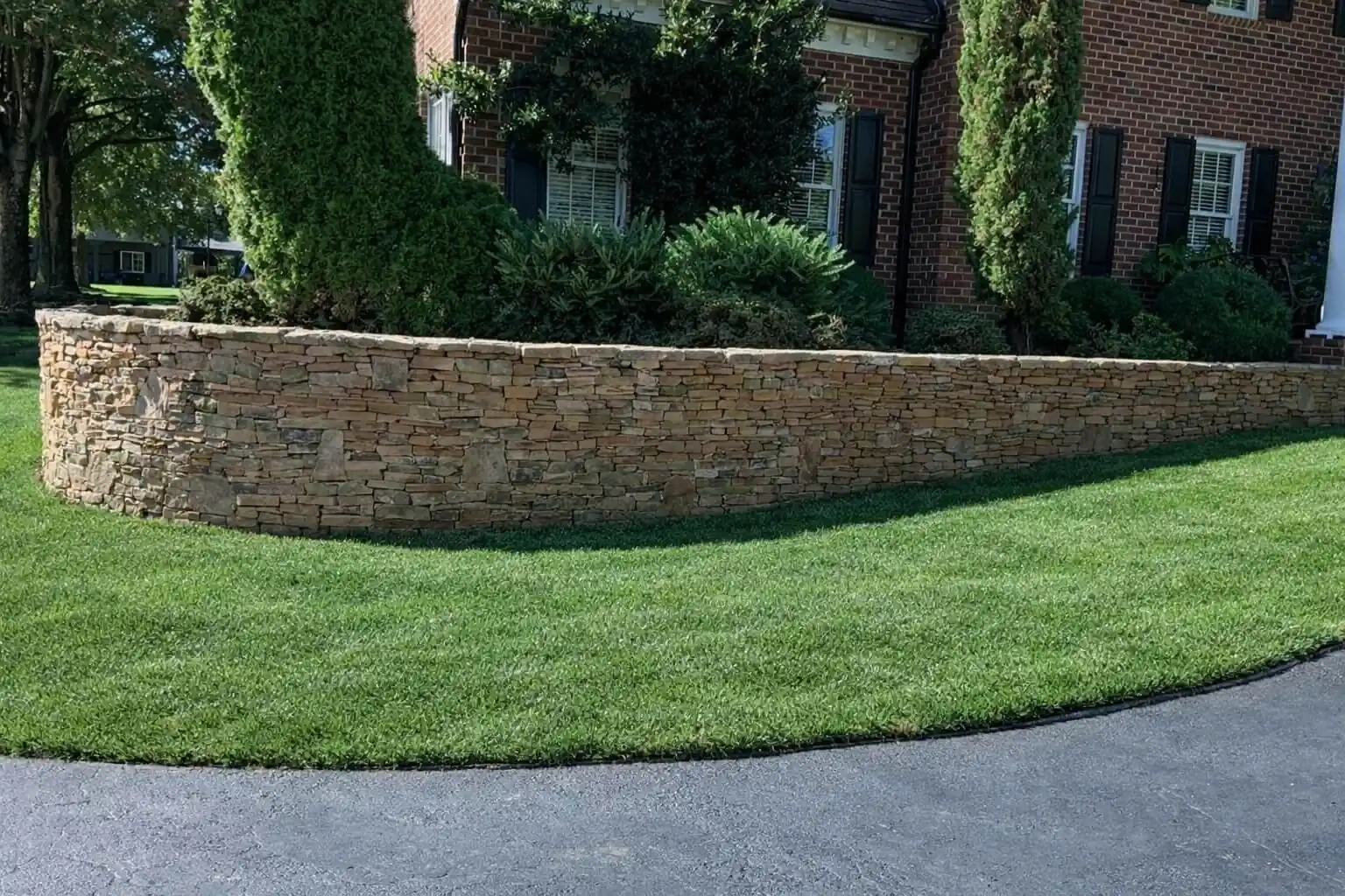 Segmental block retaining wall installation Greensboro NC